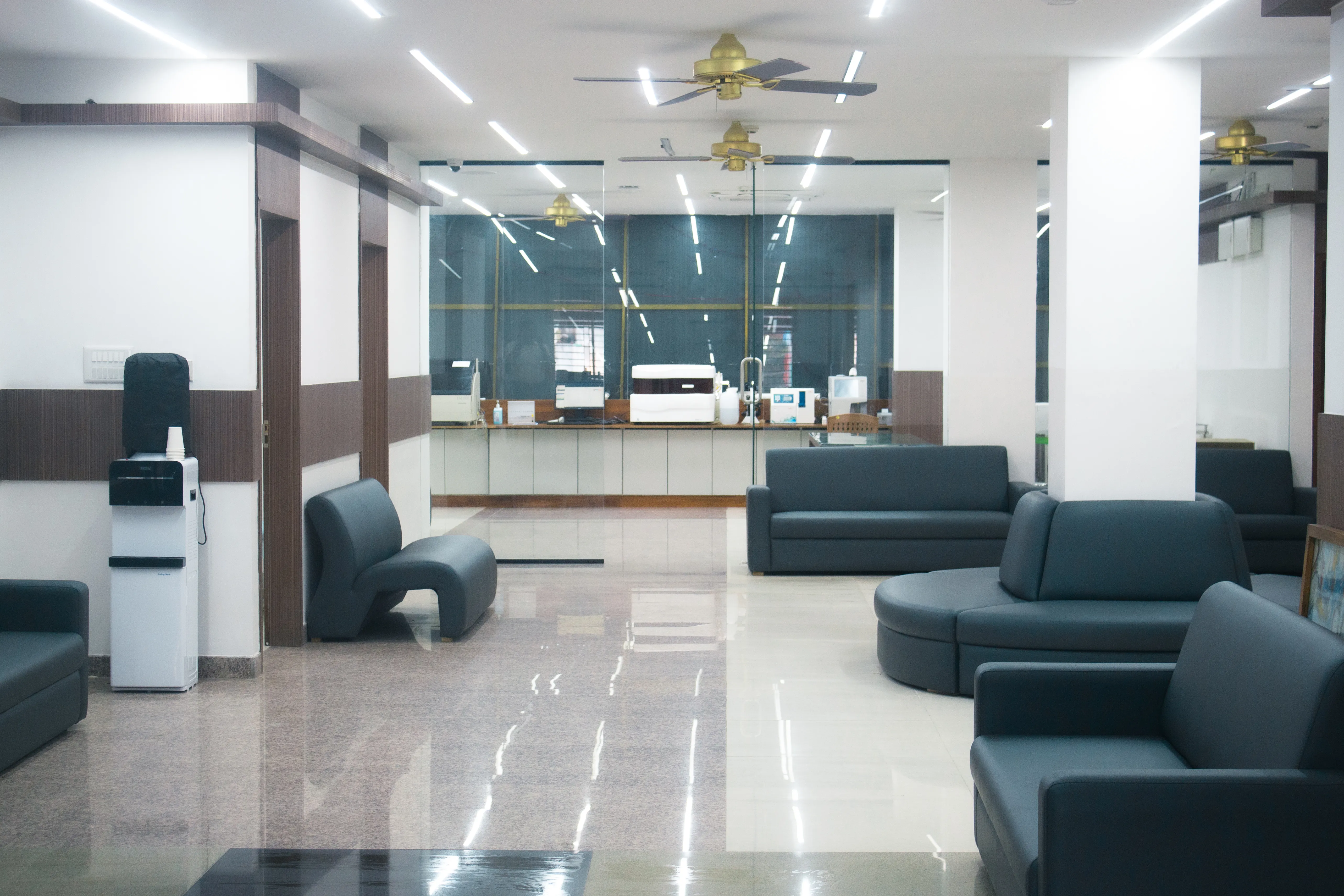 Waiting area with laboratory view at TruScan JP Nagar 2nd Phase