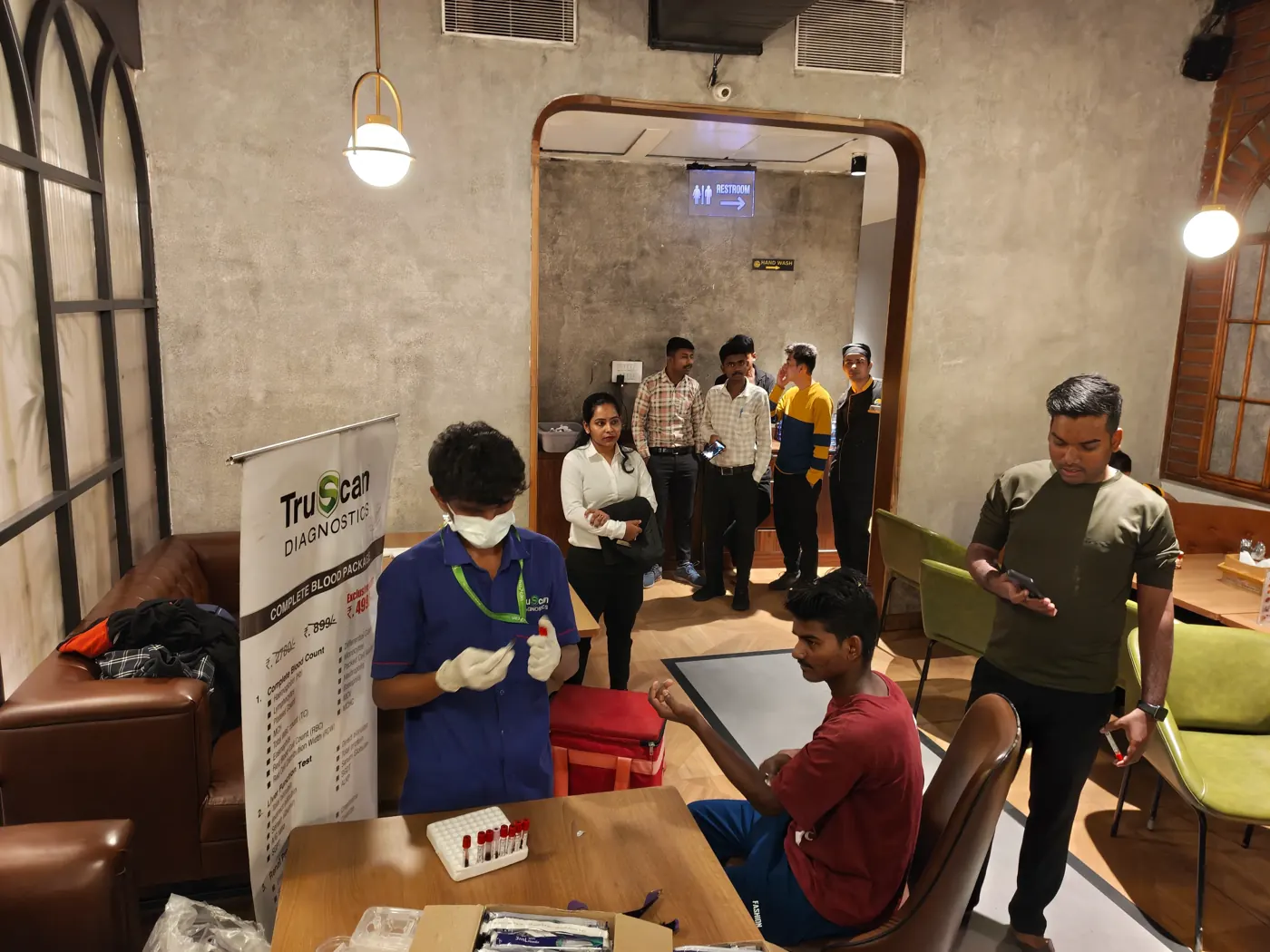 TruScan complete blood package camp with on-site testing setup