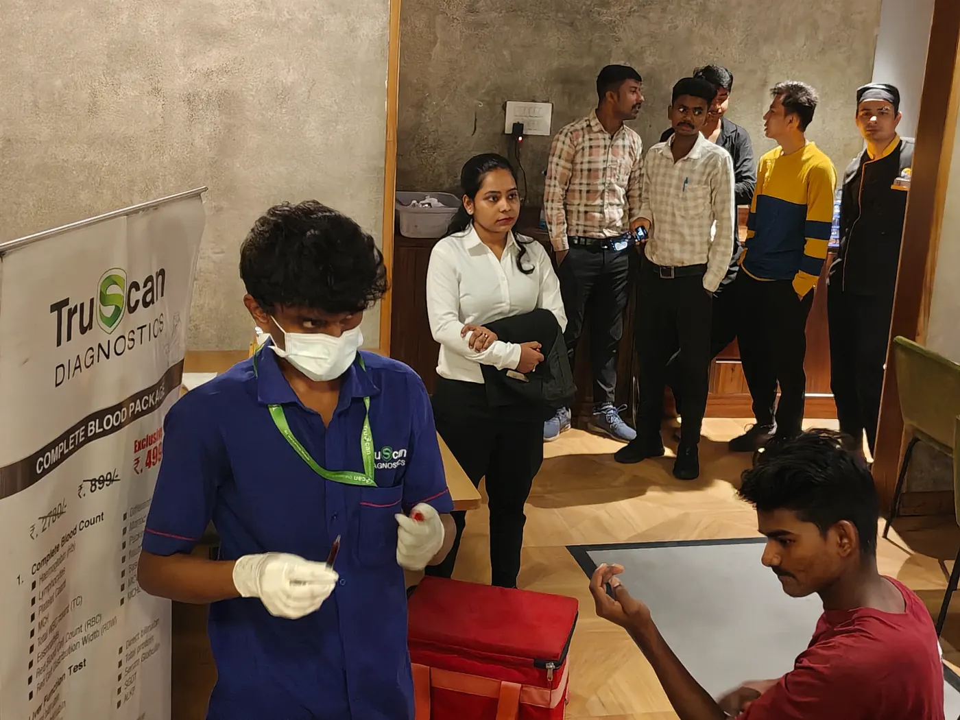 TruScan sample collection at an on-site diagnostic camp